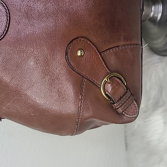 Banana Republic Purse Brown Leather Designer Handbags Double Shoulder Strap Fall - Picture 2 of 7